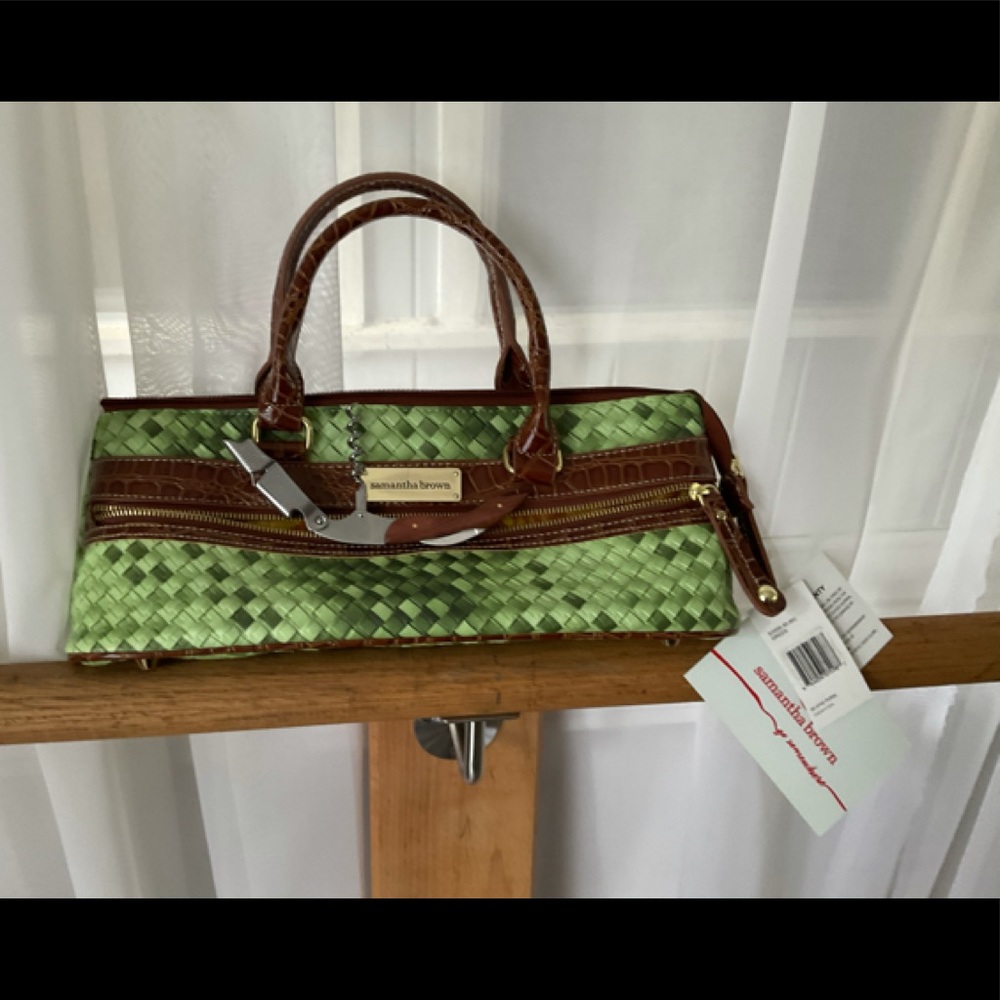 Amanda Brown Green and Brown Handbag